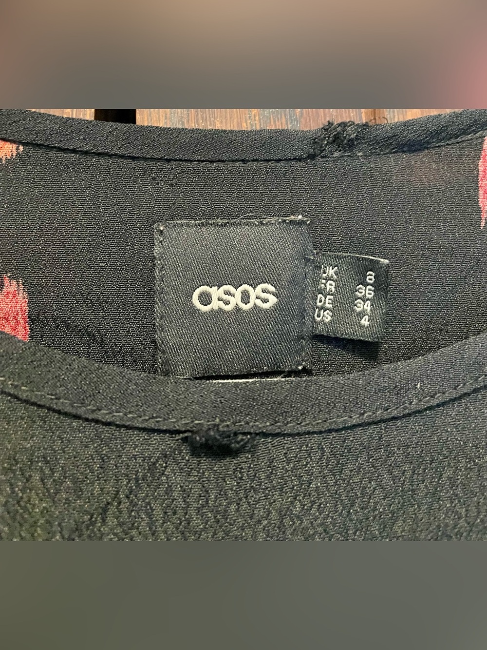 ASOS Women’s Vintage Black Dress with Drop-Waist & Geo Print Size 4 - Picture 6 of 11